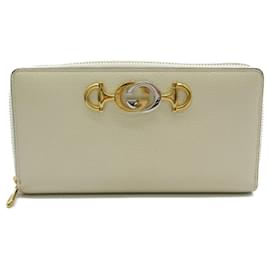 Gucci-Cartera larga de cuero marfil Gucci-Crudo