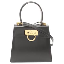 Salvatore Ferragamo-Salvatore Ferragamo Gancini Handbag-Black