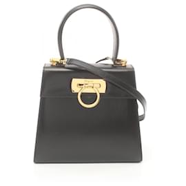 Salvatore Ferragamo-Salvatore Ferragamo Gancini Handbag-Black