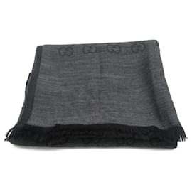 Gucci-Gucci Black Wool and Silk Stole-Black