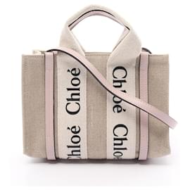 Chloé-Sac à main Chloé WOODY-Rose,Beige