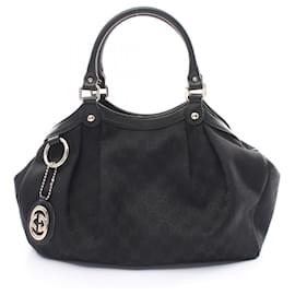 Gucci-Bolsa de mão Gucci Sukey em lona GG-Preto