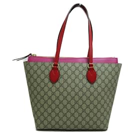 Gucci-Gucci GG Supreme Tote Bag-Pink,Red,Beige