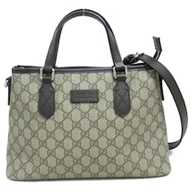 Gucci-Sac à main Gucci GG Supreme 2Way-Beige,Marron foncé