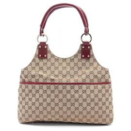 Gucci-Sac à épaule Gucci GG Canvas-Beige,Bordeaux