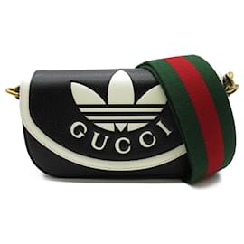 Gucci-Sac à épaule en cuir noir Gucci-Noir