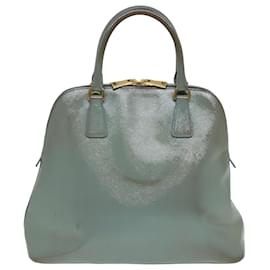 Prada-PRADA Sac à main en cuir Safiano 2 voies Bleu Auth 80864-Bleu