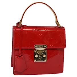 Louis Vuitton-LOUIS VUITTON Monogram Vernis Sac à Main Spring Street Rouge M91135 LV Auth yk13451-Rouge