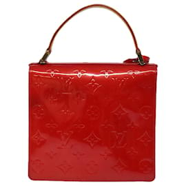 Louis Vuitton-LOUIS VUITTON Monogram Vernis Sac à Main Spring Street Rouge M91135 LV Auth yk13451-Rouge