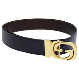 Gucci-Ceinture GUCCI en cuir 37"" noire Auth th5131-Noir