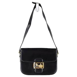 Céline-Sac Triomphe Vintage en cuir-Noir