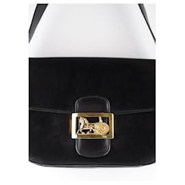 Céline-Sac Triomphe Vintage en cuir-Noir