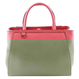 Fendi-2Jours leather handbag-Pink