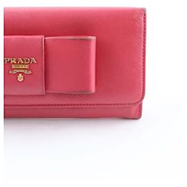 Prada-Portefeuille en cuir-Rose