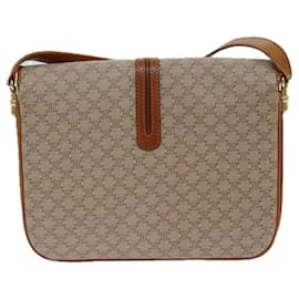 Céline-Sac à épaule en toile Macadam CELINE beige marron Auth 82147-Marron,Beige