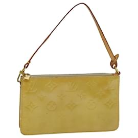 Louis Vuitton-LOUIS VUITTON Poche Accessoire Monogram Vernis Lexington Beige M91010 Auth 81488-Beige