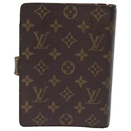 Louis Vuitton-LOUIS VUITTON Monogram Agenda MM Couverture de Planificateur de Jour R20105 LV Auth 82203-Monogramme