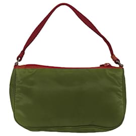 Prada-PRADA Accessory Pouch Nylon Red Auth 81927-Red