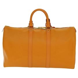 Louis Vuitton-LOUIS VUITTON Epi Keepall 45 Sac Boston Orange Mandarine M5906H LV Auth 81396A-Orange,Gris