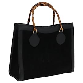 Gucci-Sac à main en cuir noir GUCCI Bamboo 002 1095 0260 Auth 81630-Noir