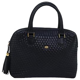 Bally-Sac à main BALLY en cuir bleu marine Auth am6476-Bleu Marine