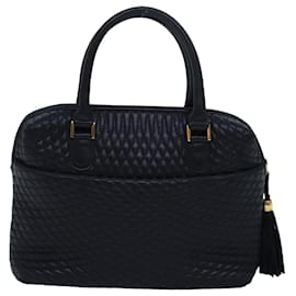 Bally-Sac à main BALLY en cuir bleu marine Auth am6476-Bleu Marine