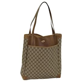 Gucci-Sac fourre-tout GUCCI GG Supreme en cuir PVC beige et marron 002 115 0135 Auth ti1798-Marron,Beige