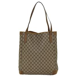 Gucci-Sac fourre-tout GUCCI GG Supreme en cuir PVC beige et marron 002 115 0135 Auth ti1798-Marron,Beige