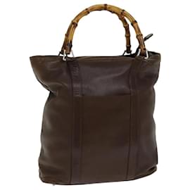 Gucci-Sac à main en cuir Gucci Bamboo marron 000 1998 0508 Auth yk13445-Marron