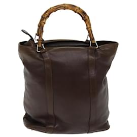 Gucci-Sac à main en cuir Gucci Bamboo marron 000 1998 0508 Auth yk13445-Marron