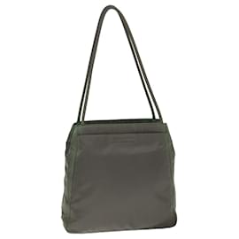 Prada-PRADA Sac Tote Nylon Gris Auth 79634-Marron