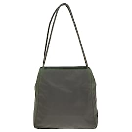 Prada-PRADA Sac Tote Nylon Gris Auth 79634-Marron