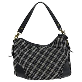 Burberry-Sac à main en nylon noir Burberry Nova Check Blue Label Auth 81944-Noir