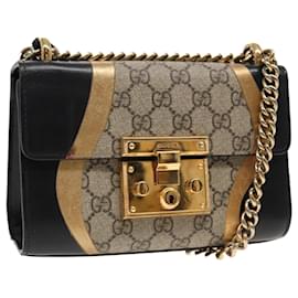 Gucci-Sac à bandoulière GUCCI Padlock GG Supreme en PVC beige 432182 Auth ar12095-Beige