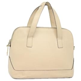 Céline-CELINE Hand Bag Leather Beige Auth 80891-Beige