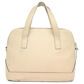 Céline-CELINE Hand Bag Leather Beige Auth 80891-Beige