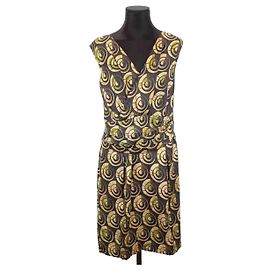 Dries Van Noten Seidenkleid Gelb