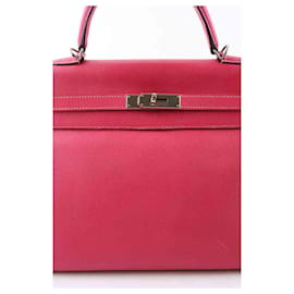 Hermès-Sac Kelly 35 en cuir-Rose