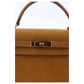 Hermès-Sac Kelly 32 en cuir-Beige