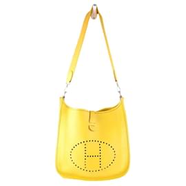 Hermès-Bandoulière Evelyne en cuir-Jaune