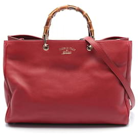 Gucci-Sac fourre-tout Gucci Bamboo Shopper-Rouge