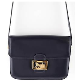 Céline-Sac Triomphe Vintage en cuir-Bleu Marine