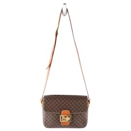 Céline-Bandoulière Triomphe Vintage en cuir-Marron