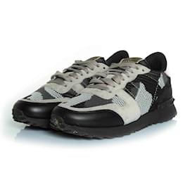 Valentino-Valentino Garavani, Camo rockrunner en gris et rose-Rose,Gris