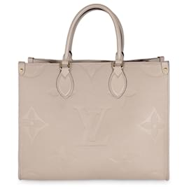 Louis Vuitton-Louis Vuitton Tourterelle Giant Monogram Empreinte Onthego MM-Marron