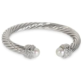 David Yurman-Bracelet en perles croisé David Yurman avec diamants en argent sterling-Autre