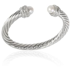 David Yurman-Bracelet en perles croisé David Yurman avec diamants en argent sterling-Autre