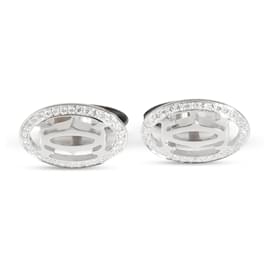 Cartier-Boutons de manchette C de Cartier en or blanc 18k 0,5 CTW-Autre