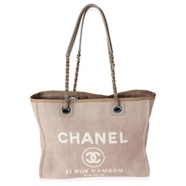 Chanel-Sac Deauville petit en toile beige Chanel-Beige