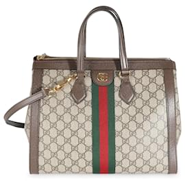 Gucci-Tote Ophidia Moyen en Toile GG Suprême Monogram Beige de Gucci-Marron,Beige